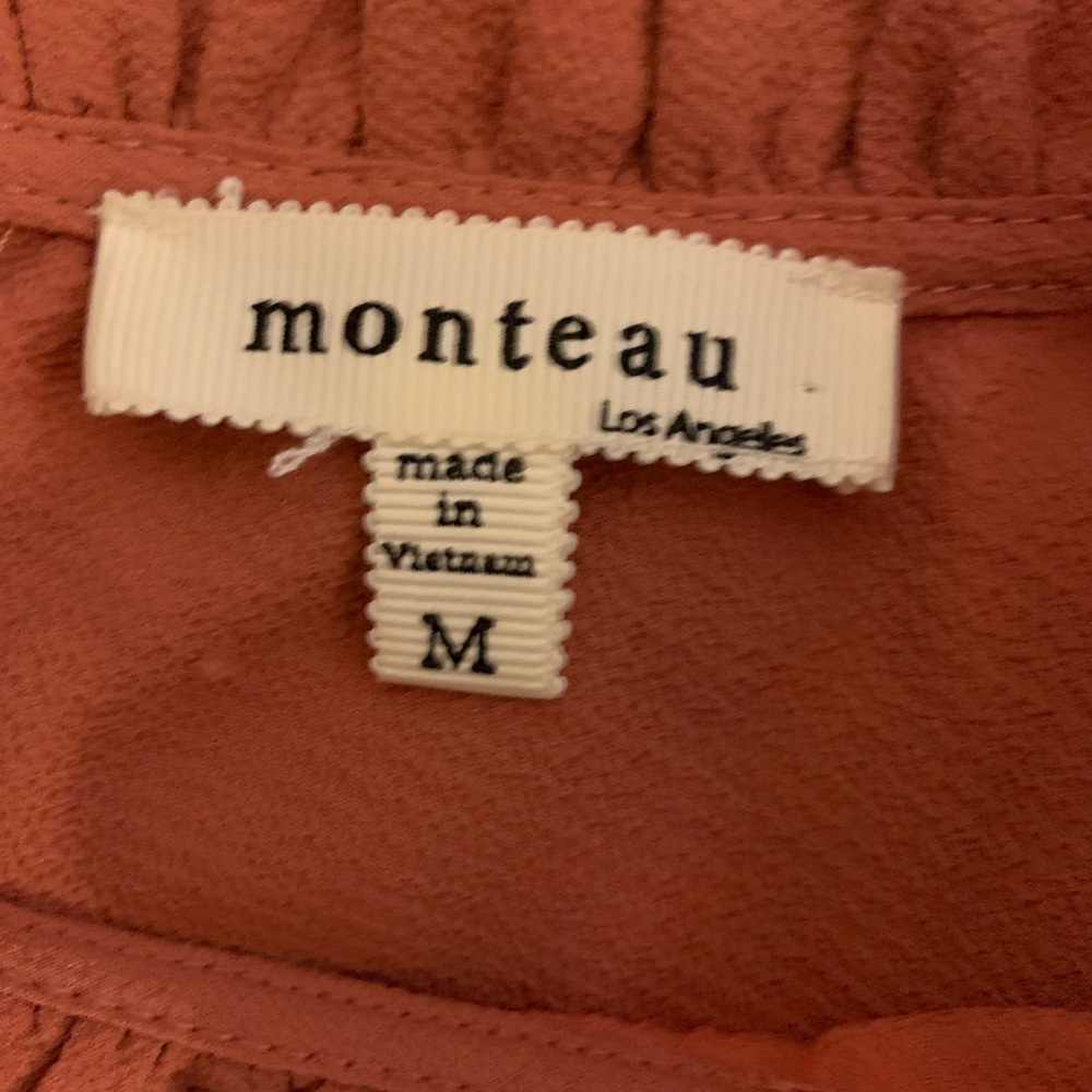Monteau Terracotta Ruffle Blouse - Picture 4 of 4